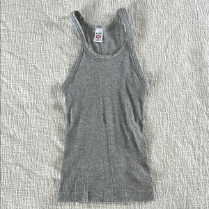 Re/Done Hanes ribbed gray tank
